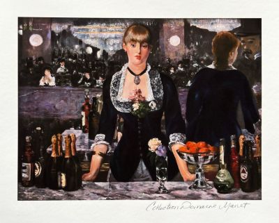 Edouard Manet Bar At The Folies Bergene Estate Signed Limited Edition Giclee. This piece is 