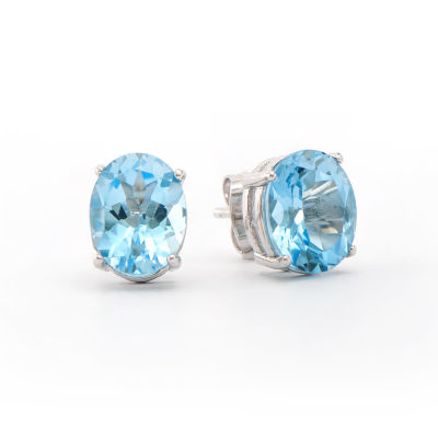 Plated Rhodium 5.65ctw Blue Topaz Earrings. One Plated Rhodium 5.65ctw Blue Topaz Earrings. (2) 