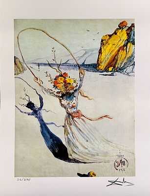 Salvador Dali TRANSCENDENT PASSAGE Facsimile Signed Limited Edition Giclee. This is a limited 