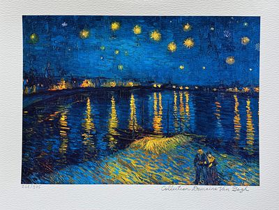 Vincent Van Gogh STARLIGHT OVER RHONE Estate Signed Limited Edition Giclee. This is a VINCENT 