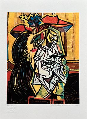 Pablo Picasso WEEPING WOMAN WITH HAT Estate Signed Limited Edition Giclee. This is a PABLO 