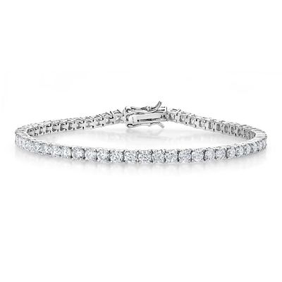 Sterling Silver 6.00ctw Moissanite Tennis Bracelet. 3mm round moissanite stones. Bracelet 
