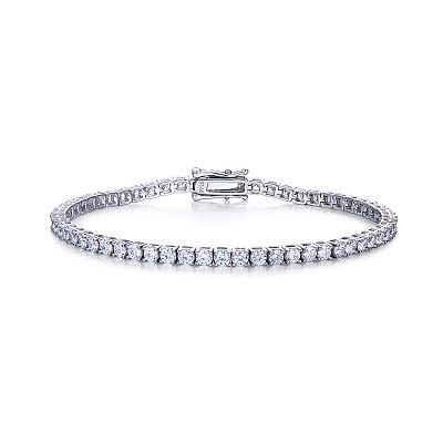 Plated Rhodium 7.0ctw White E-F Fire Moissanite Bracelet. These 60 Moissanites are VVs1 Near 