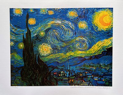 Vincent Van Gogh STARRY NIGHT Estate Signed Limited Edition Giclee. This is a VINCENT VAN GOGH 