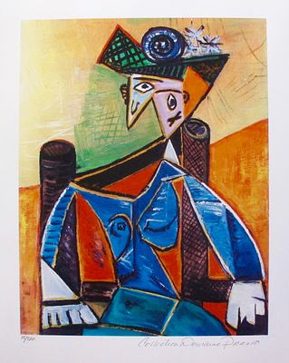 Pablo Picasso SEATED WOMAN IN ARMCHAIR Estate Signed Limited Edition Giclee. This is a PABLO 