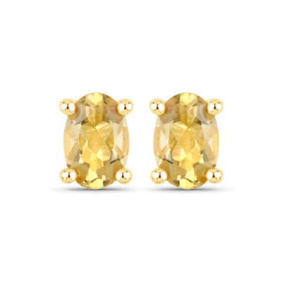 Plated 18KT Yellow Gold 0.86ctw Citrine Earrings. ESTIMATE: $200.00-$300.00. 0.86 Carat Genuine 