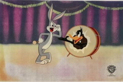 Bugs Bunny Daffy Duck Limited Edition Sericel Animation Art Cel. ESTIMATE: $300.00-$400.00. This 