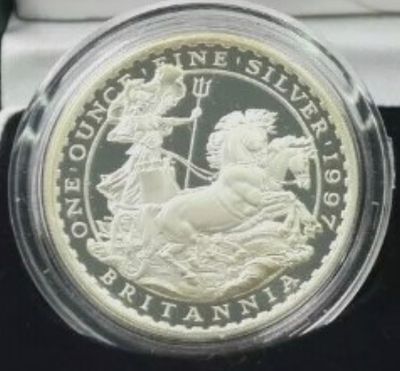 rare 1997 silver Britannia coin in capsule, no case