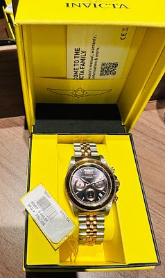 INVICTA gents / unisex divers watch, silver and rose gold coloured stainless steel bracelet