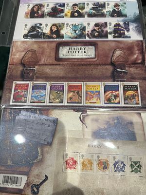 Harry Potter stamp presentation packs and mini sheet Royal Mail stamps (22) 1st class stamps 