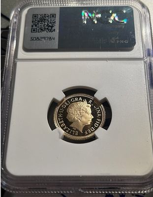 1999 Slabbed Half Sovereign. NGC graded PF 69 Ultra Cameo half sovereign gold coin