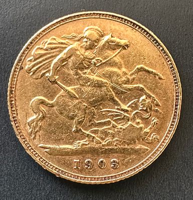 GB KEVII 1903 22k gold sovereign coin