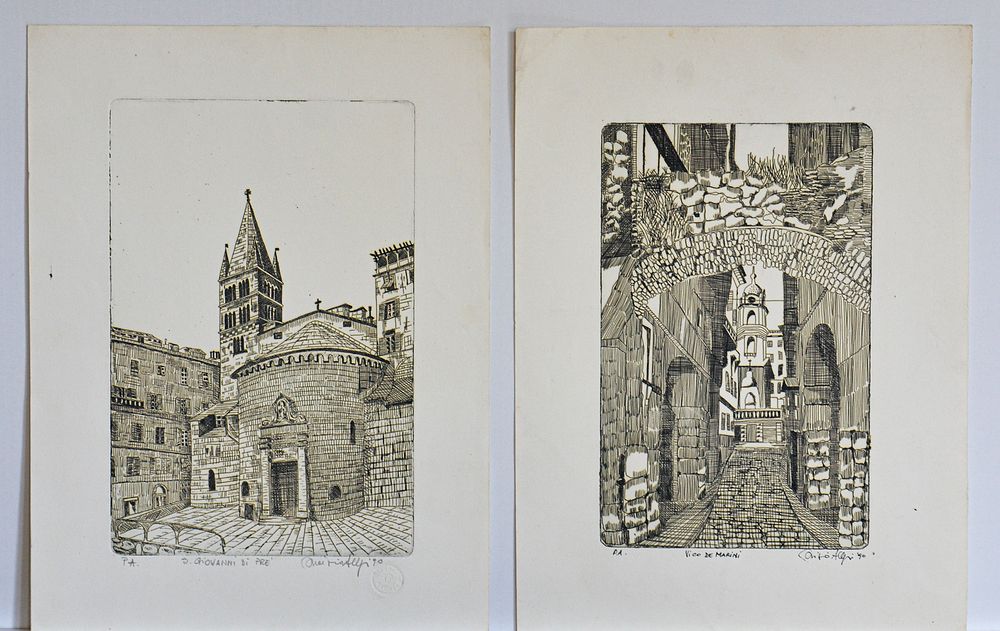 ARTISTA ANONIMO, S. Giovanni di Pre', Vico de Marini. ARTISTA ANONIMO
Lotto composto da n. 2 