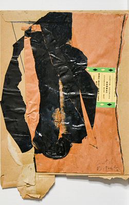 CLAUDIO CINTOLI, Nerocra. CLAUDIO CINTOLI(Imola 1935 - Roma 1978)Nerocra, 10.9.1962Collage su 