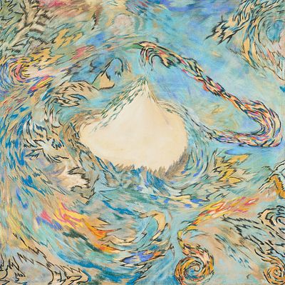 P.A. ROMANELLI, Fulgaus. P.A. ROMANELLIFulgaus, 1984Pastelli a cera su tela, cm 150x150Firma 