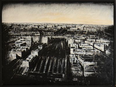 JONATHAN GUAITAMACCHI, Il ponte. JONATHAN GUAITAMACCHI(Londra 1961)Il ponte, 2001Olio su tela 