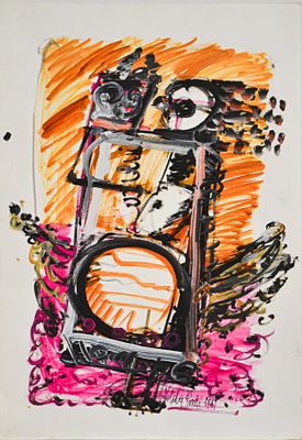 VELDA PONTI, Senza titolo. VELDA PONTI(Faenza 1934)Senza titolo, 1987Tecnica mista su carta, cm 