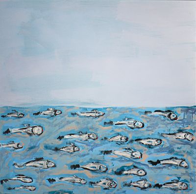 ROBERTO PAGNANI, Exodus. ROBERTO PAGNANI(Bologna 1970)Exodus, 2022Smalti e tempere su tela, cm 