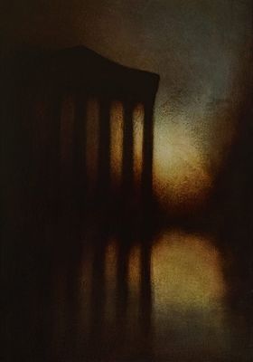 REMO SUPRANI, Paesaggio onirico. REMO SUPRANI(Ravenna 1965)Riflessione, 2024Smalto e olio su 