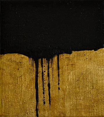 PAOLO PALLARA, Nero e oro. PAOLO PALLARA(Ferrara 1956)Nero e oro, 2024Tecnica mista su tela, cm 