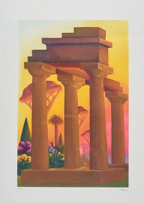 SALVO, Paesaggio con colonne - SALVO (Leonforte 1947 - Torino 2015) Paesaggio con colonne 