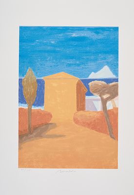 FRANCO BERALDO, Senza titolo, (Paesaggio) - FRANCO BERALDO (Meolo 1944) Senza titolo, (Paesaggio) 