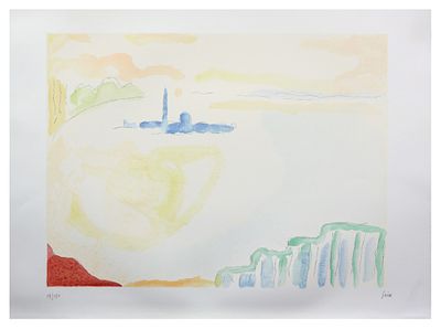 VIRIGILIO GUIDI, Venezia (Blu/Verde/Azzurro) - VIRGILIO GUIDI (Roma 1891 – Venezia 1984) Venezia 