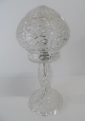 Cut glass mushroom lamp, needs rewiring