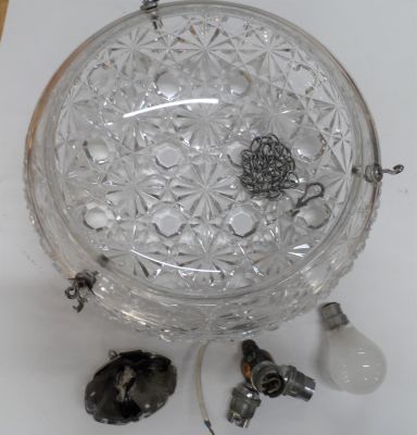 Fine quality vintage crystal glass hanging light shade