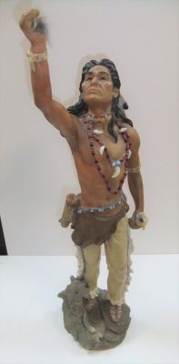 Good quality, tall, resin model of a Red Indian brave, 58 cm tall