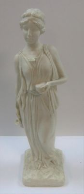 Full length resin statue of a Grecian lady, 54 cm tall