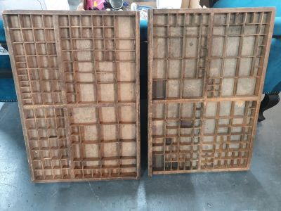 Pair of vintage printers trays (2)