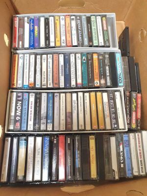 Box full of late 20thC tap cassettes (Qty)