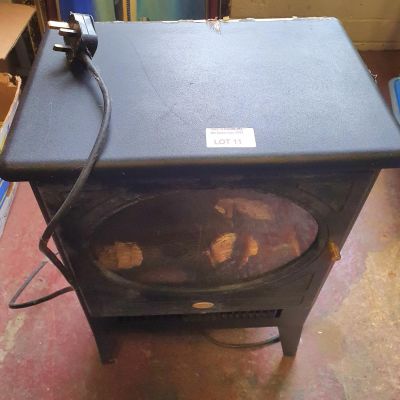 Plug in electric black metal fire