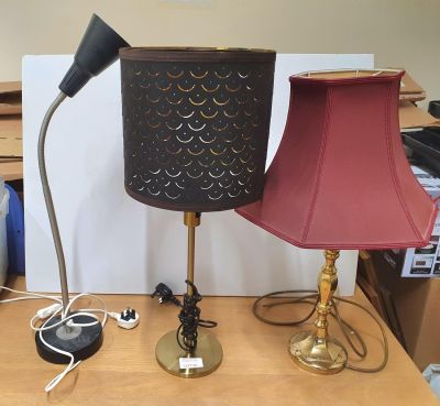 Three metal table lamps (3)