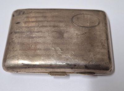 Birmingham hallmarked 1926 silver cigarette case, Approx 62 grams