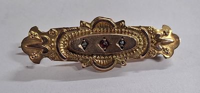 Antique 9ct gold brooch, approx 2.2 grams