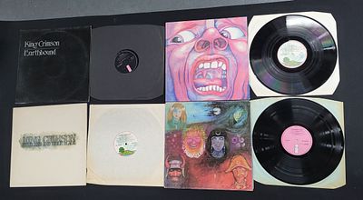 Four 12" King Crimson Records to include a 1970 UK 1st pressing of "In the wake of Poseidon" 