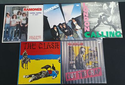 Five various Punk 12" LP's to include The Ramones and The Clash (5)