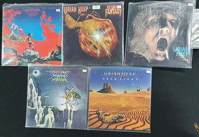 Five Uriah Heap 12" LP's to include "Magician Birthday" and " Very Eavy" (5)
