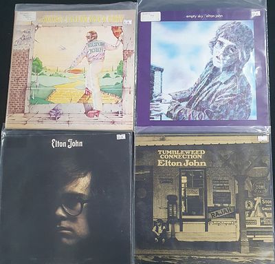 Four Elton John 12" LP's to include "Goodbye Yellow Brick Road" and "Tumbleweed" (4)