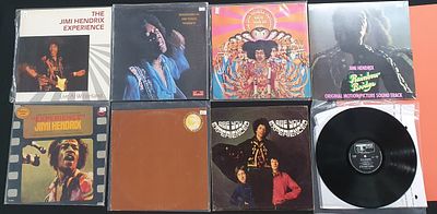 Seven Jimmy Hendrix 12" LP's to include "Axis Bold as Love" and "Are you Experienced" (7)
