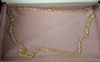 Foreign gilt metal decorative ladies chain in case
