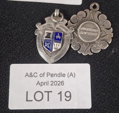 Two silver old hallmarked silver fobs, 14.5 grams (2)