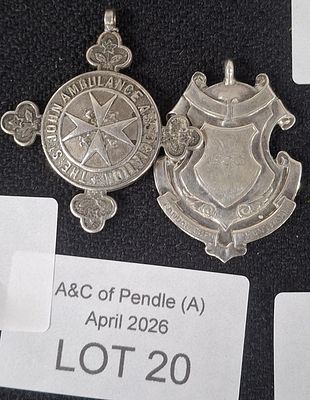 Two silver old hallmarked silver fobs, 22 grams (2)