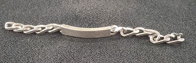 Heavy 925 silver blank ID bracelet, 29 grams