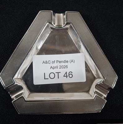 Asprey of London, Art Deco 1937 ash-tray with Birmingham jubilee hallmarks, 45 grams