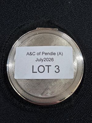 Hallmarked Silver KIGU compact with cover, 70.3 grams gross