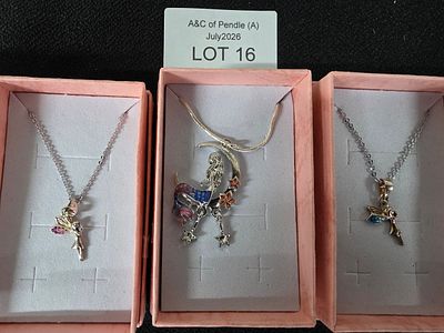 Three 925 necklaces with fairy pendants (3)