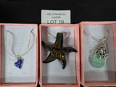 Three 925 necklaces with pendants (3)